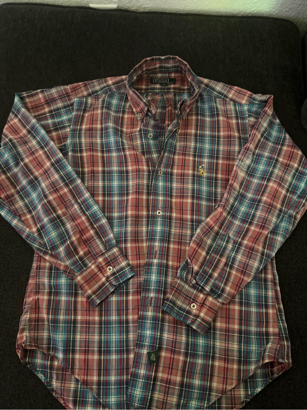 Polo by Ralph Lauren Burgundy and Blue Plaid Button-Down Shirt